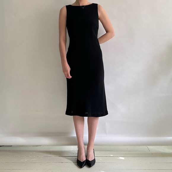 90's Vintage Boat Neck Midi Dress - Picture 3 of 5